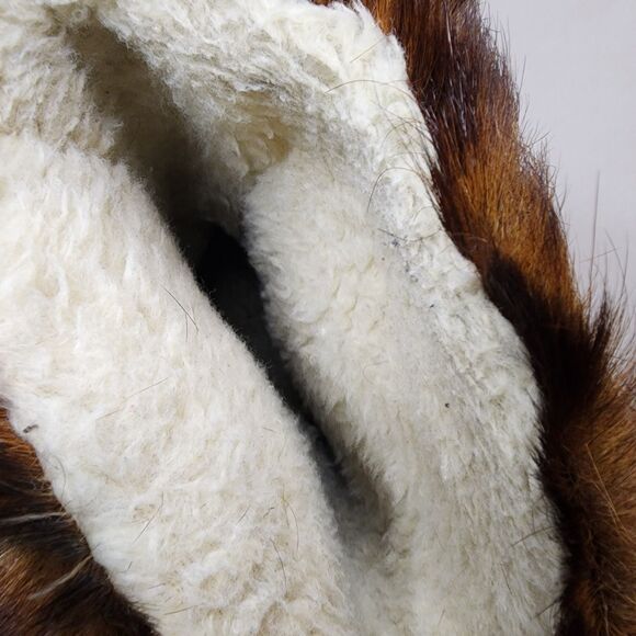 Vintage 70s Berna Italy Mink Fur Platform Boots Sherpa Lined Ski Snow Winter - Picture 8 of 10